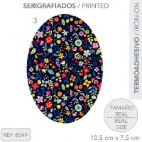 Термозаплатка овальная Цветочки 10,5*7,5 см 8549-3