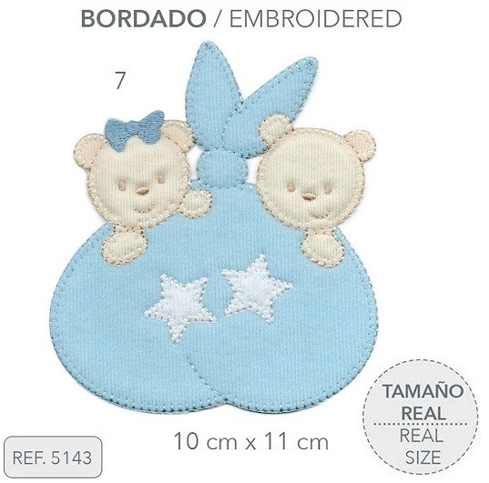 Термозаплатка с вышивкой Мишки 10*11 см 5143-7