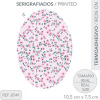 Термозаплатка овальная Цветочки 10,5*7,5 см 8549-6