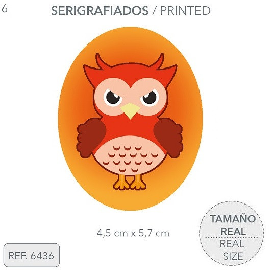 Термозаплатка тканевая Сова 4,5*5,7 см 6436-6