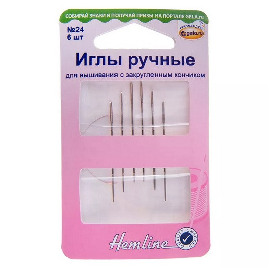 Иглы ручные для вышивания № 24 6 шт Hemline 203.24 Иглы ручные для вышивания № 24 6 шт Hemline 203.24