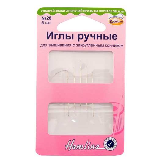 Иглы ручные для вышивания № 28 5 шт Hemline 203.28 Иглы ручные для вышивания № 28 5 шт Hemline 203.28