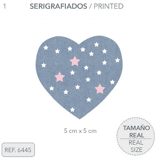 Термозаплатка тканевая Сердечки 5*5 см 6445-1 Термозаплатка тканевая Сердечки 5*5 см 6445-1