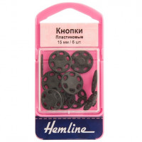 Кнопки пришивные круглые пластик 15 мм 6 шт Hemline 424.B Кнопки пришивные круглые пластик 15 мм 6 шт Hemline 424.B