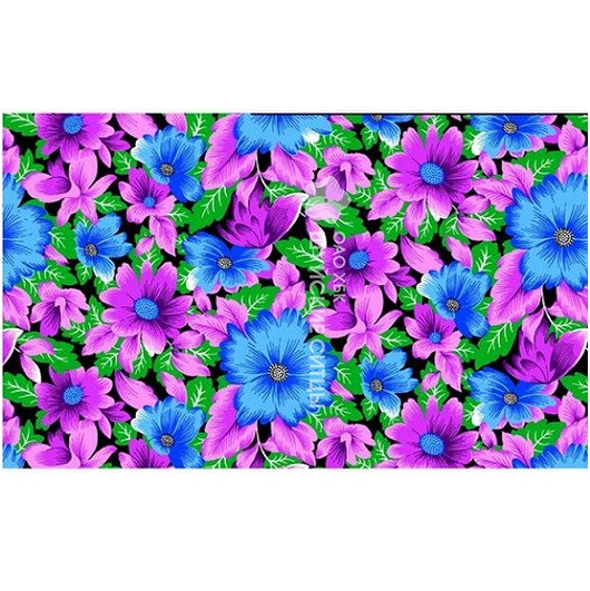 Ткань ситец Полина 80 см Яркие цветы 7224-3