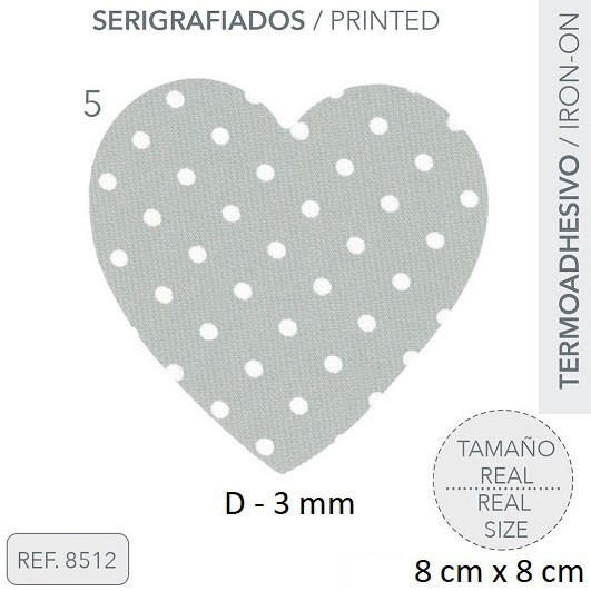 Термозаплатка тканевая Сердечко 8*8 см 8512-5