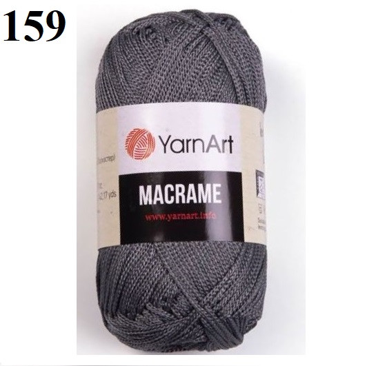 Пряжа YarnArt Macrame 3 мм 130 м цвет серый 159 Пряжа YarnArt Macrame 3 мм 130 м цвет серый 159