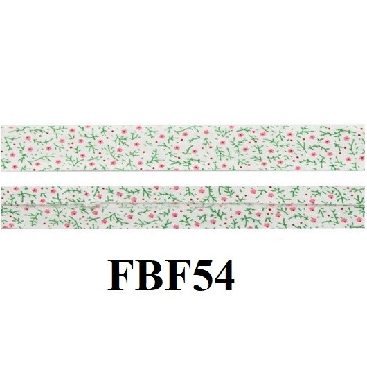 Косая бейка с принтом Цветочки 15 мм хлопок FBF54