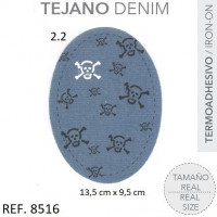 Термозаплатка овальная Джинс 13,5*9,5 см 8516-2.2 Термозаплатка овальная Джинс 13,5*9,5 см 8516-2.2